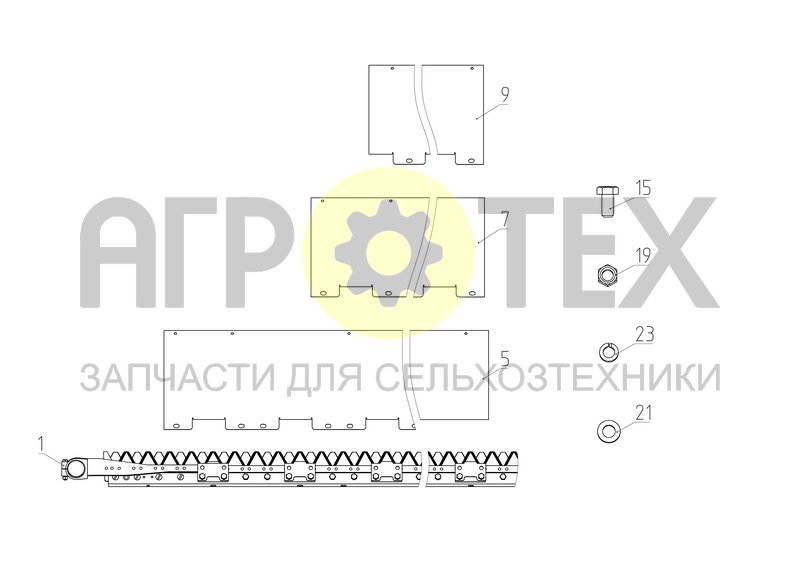 Чертеж Комплект сменных частей для уборки риса (081.27.32.000)